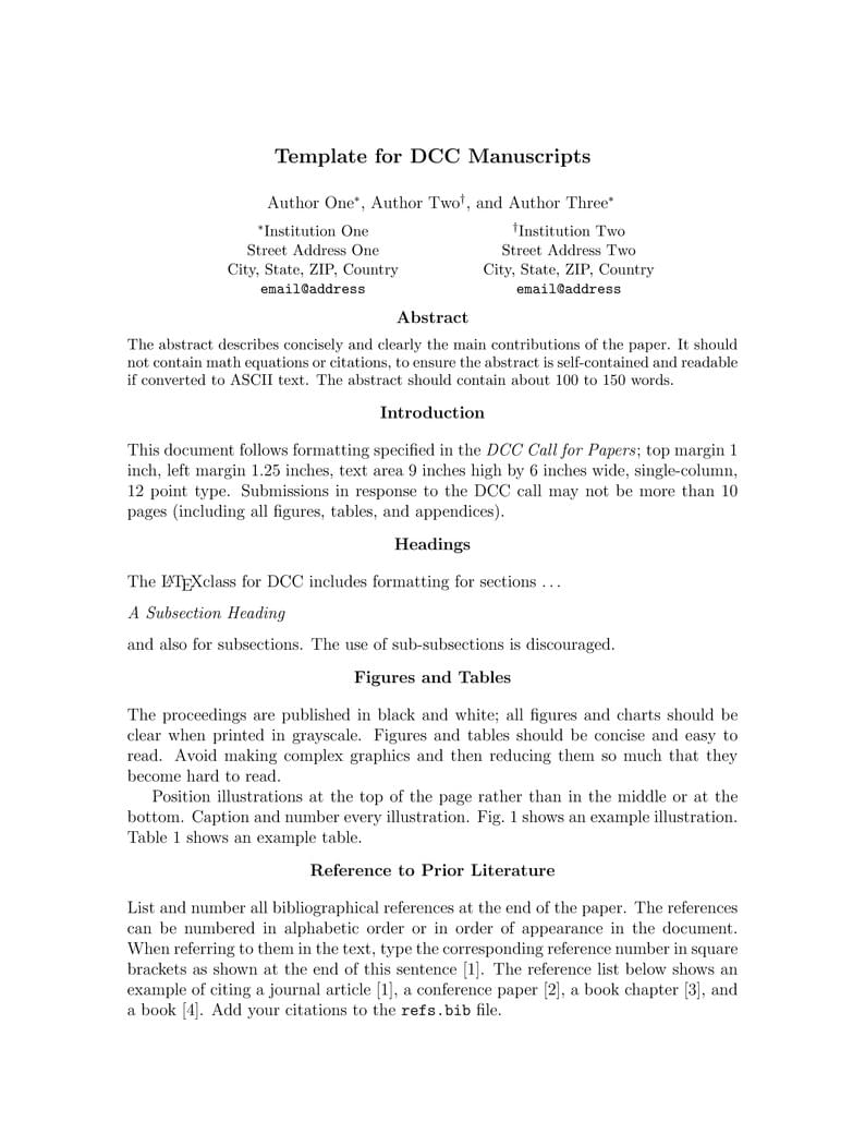 IEEE Data Compression Conference Template