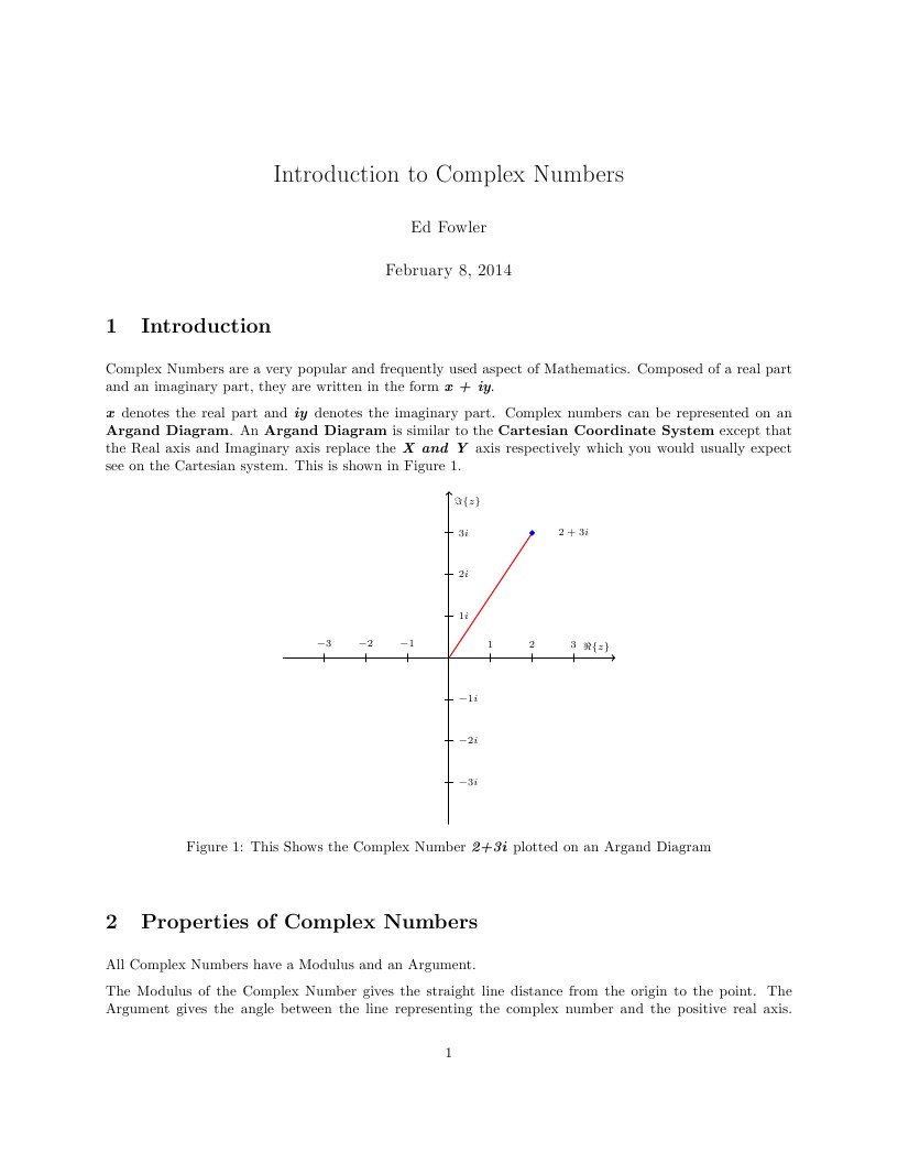 Introduction to Complex Numbers