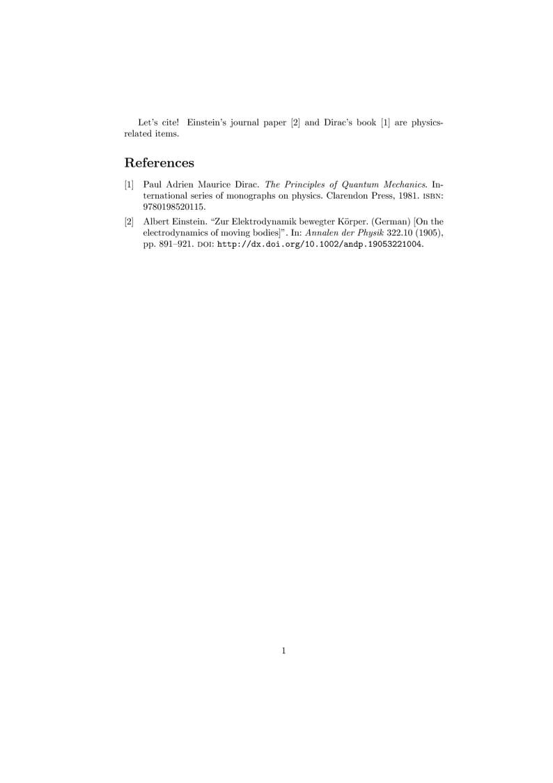 Biber bibliography example