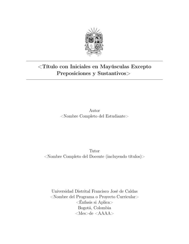 Anteproyecto de Grado Pregrado - Universidad Distrital