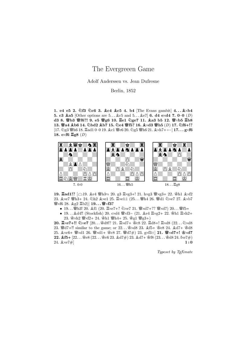 Sample chess typography with TeXmate