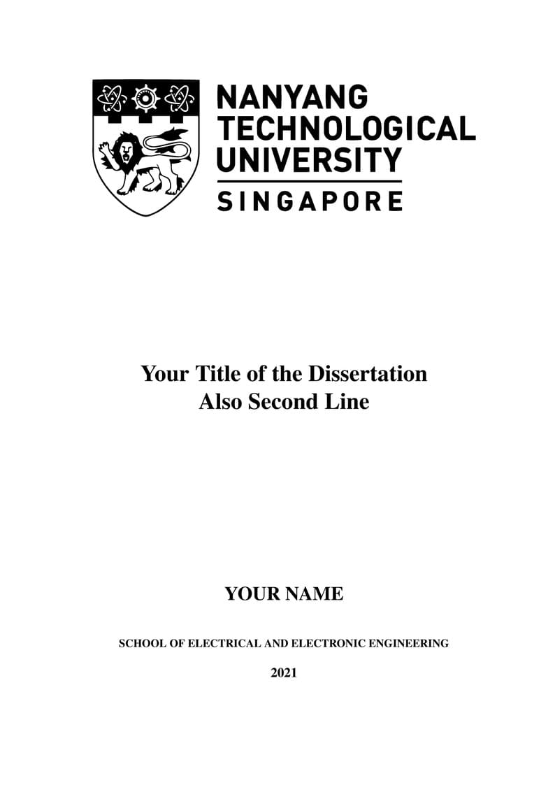 NTU EEE MSc Dissertation Report Template