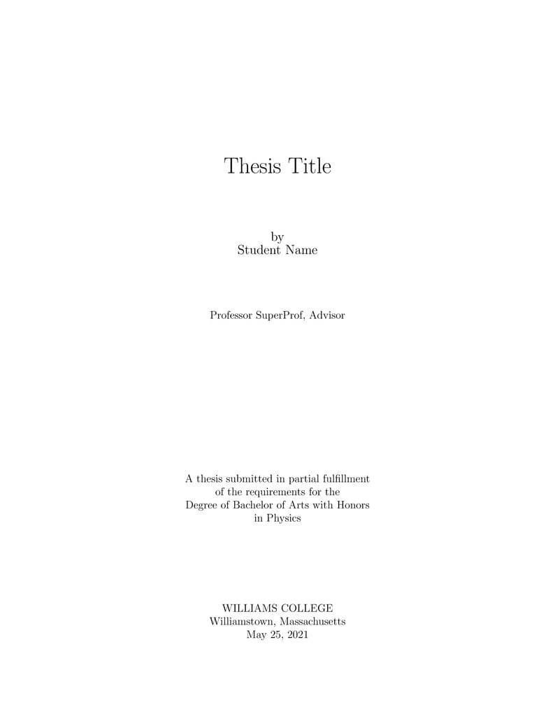 Williams College Astro-Physics Thesis Template