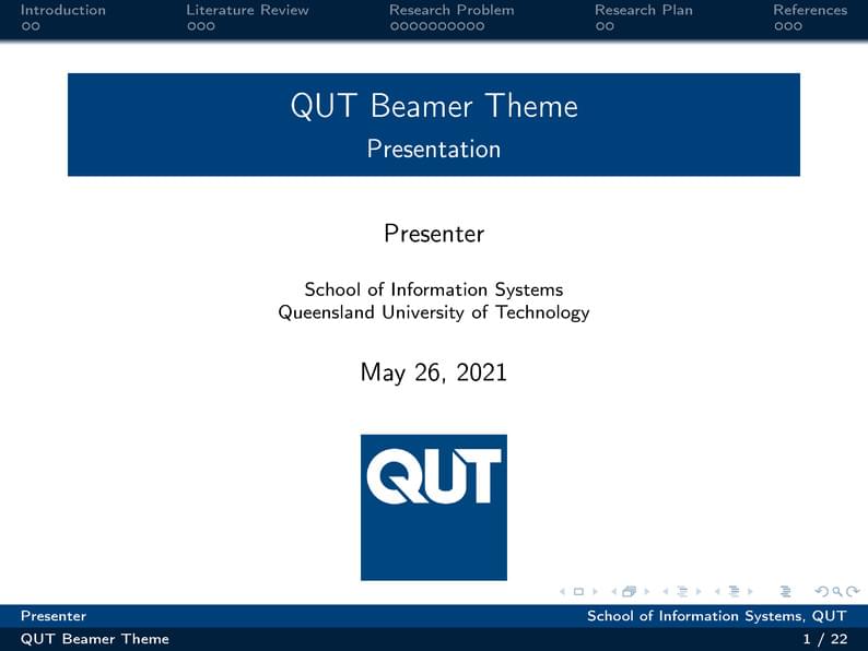 QUT Beamer Theme