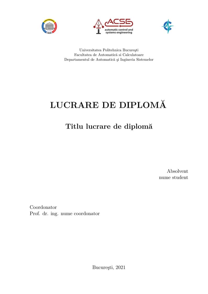 Template for Bachelor/Master/PhD thesis - ACSE, UPB