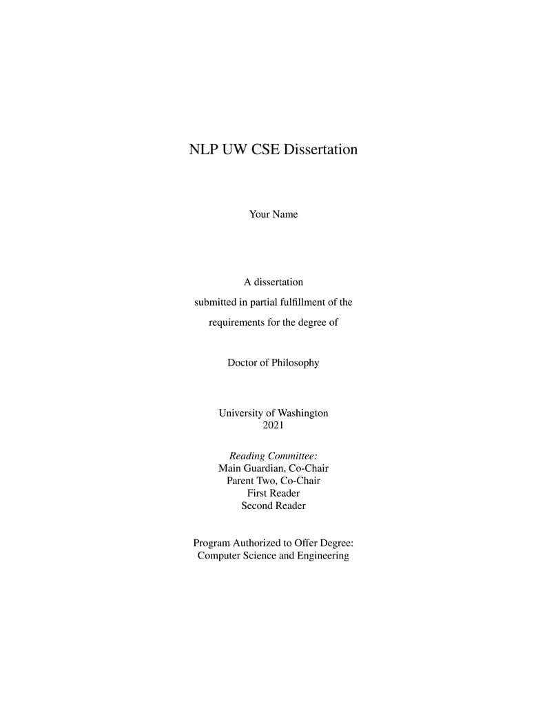 UW NLP CSE Thesis template (2021)