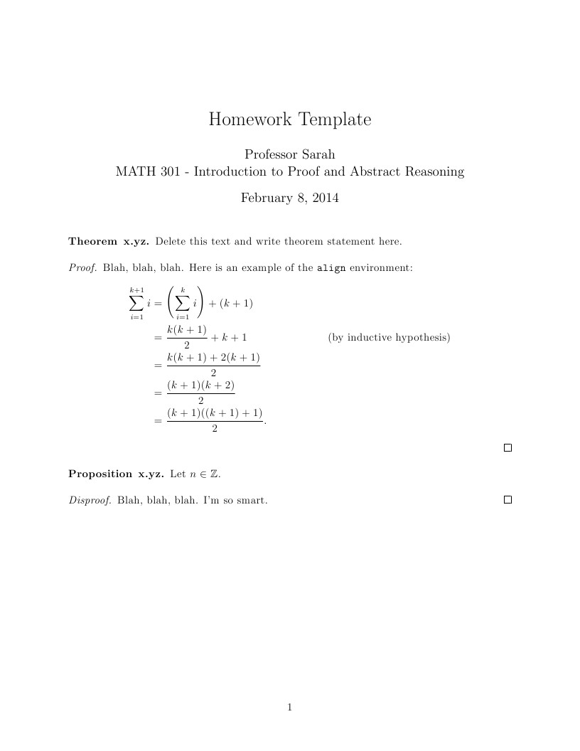 Homework Template