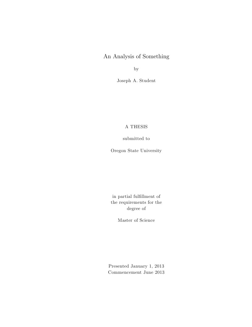 Oregon State University Thesis & Dissertation