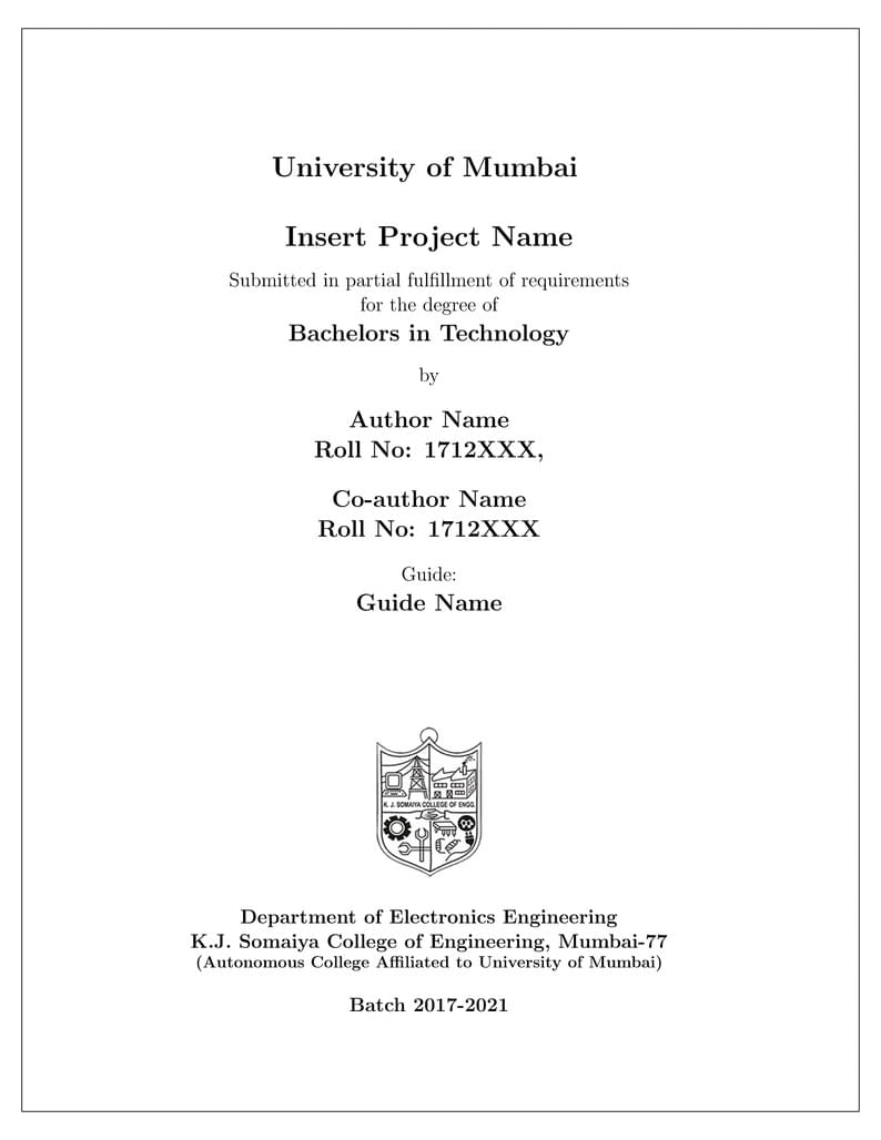 KJSCE LY Project thesis template