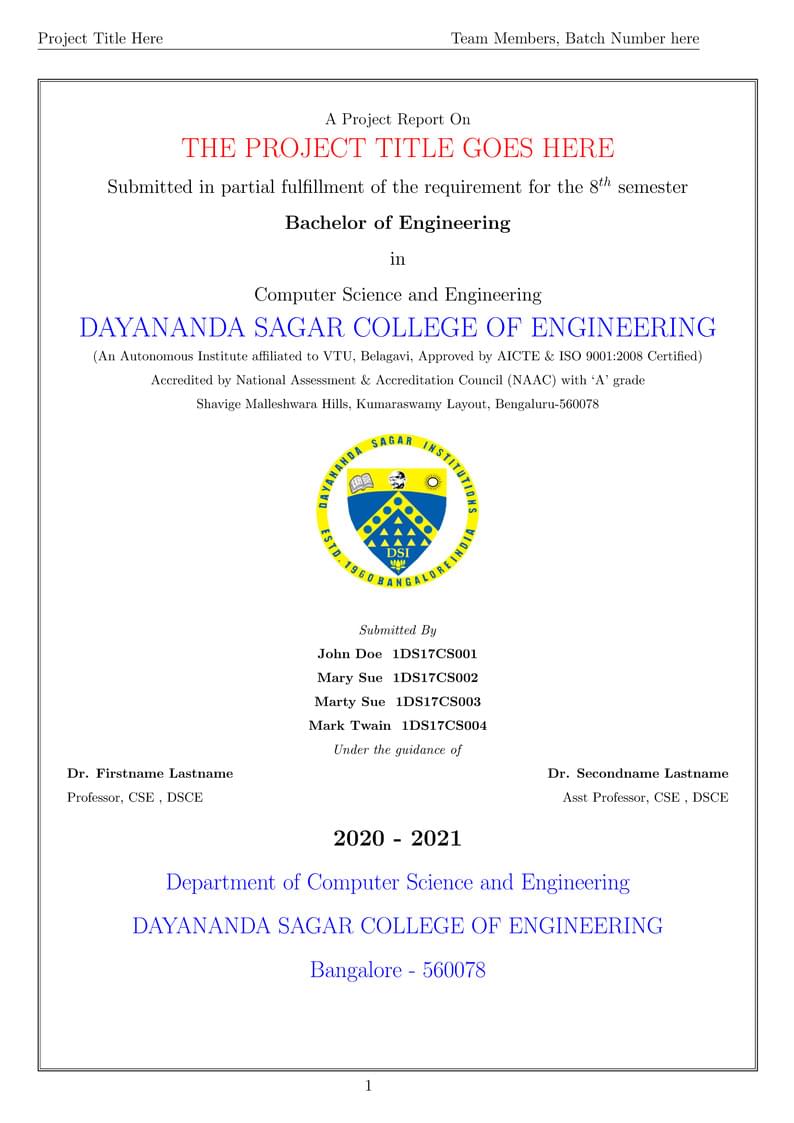 DSCE Final Year Project Template