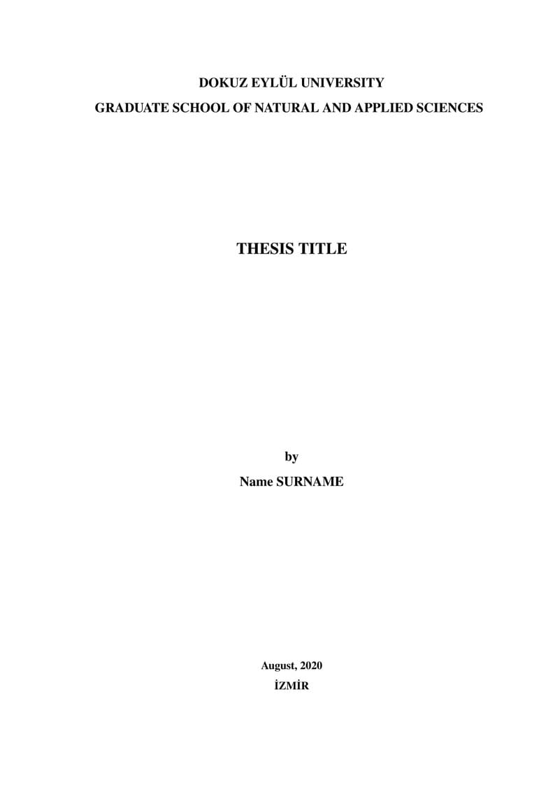 DEU FBE Thesis Template