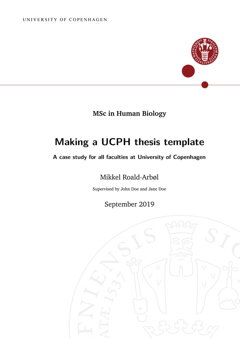 University of Copenhagen, Faculty Thesis