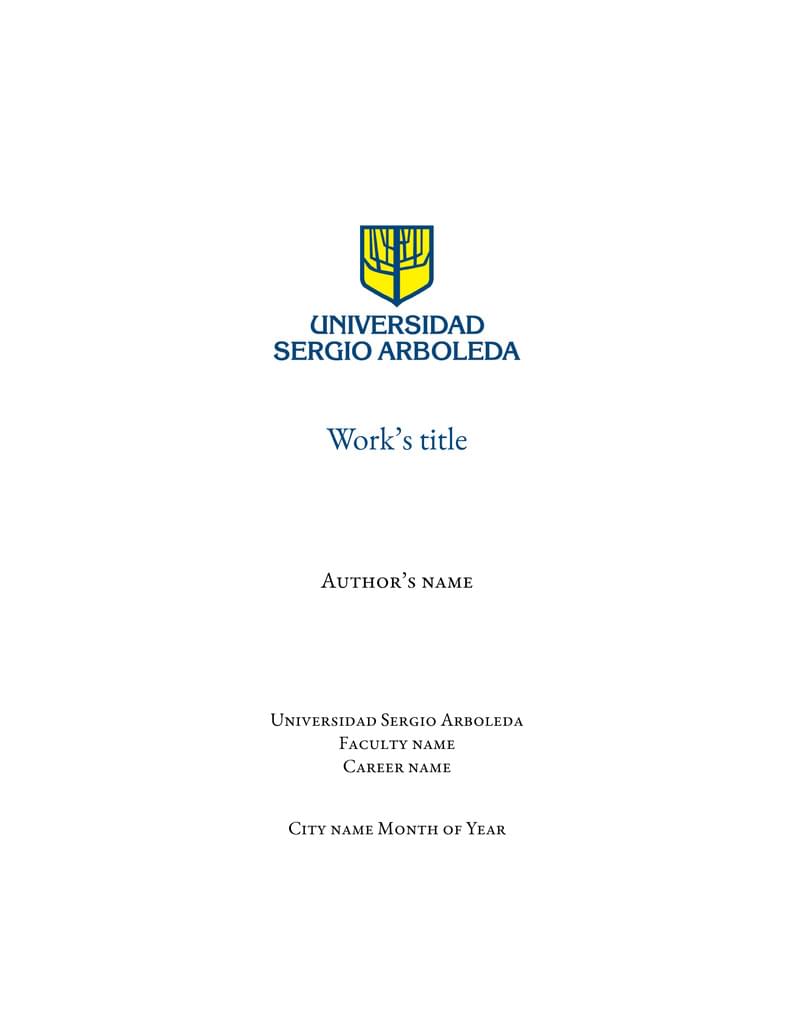 Sergio Arboleda University - Thesis Template