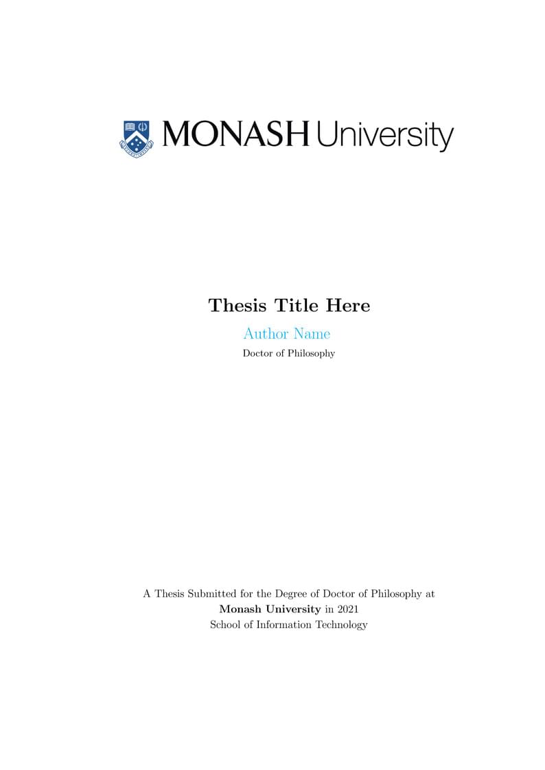 Monash Thesis Template Latex