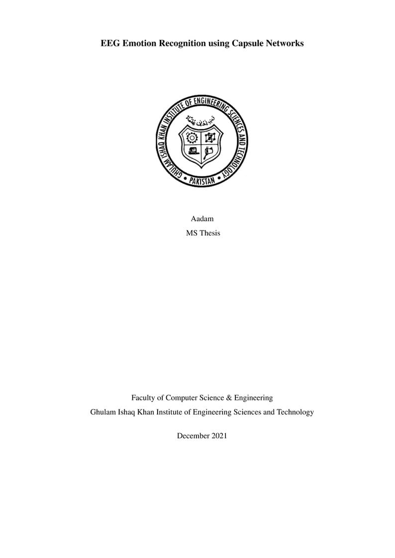 GIKI Masters Thesis Template