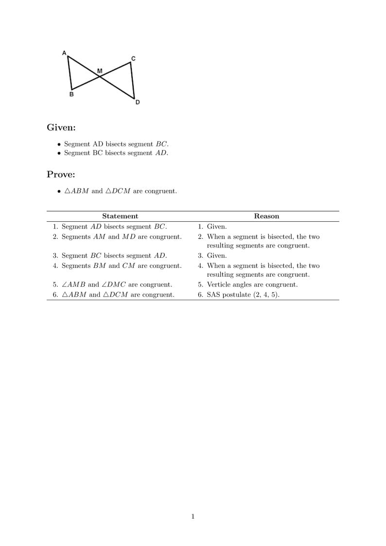 Two-Column Proof Example