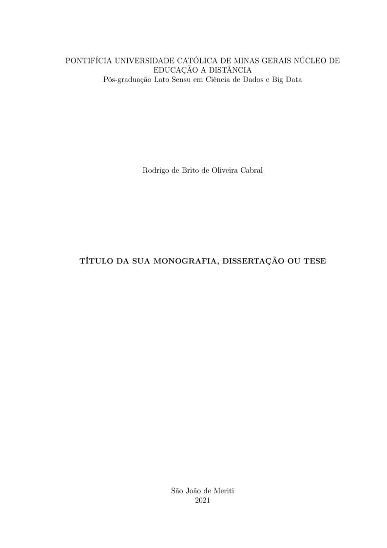 TCC- CIência de dados - Modelo PUC