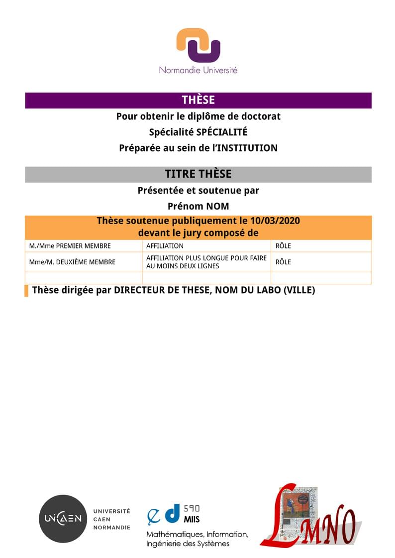 Page couverture thèse Normandie Université