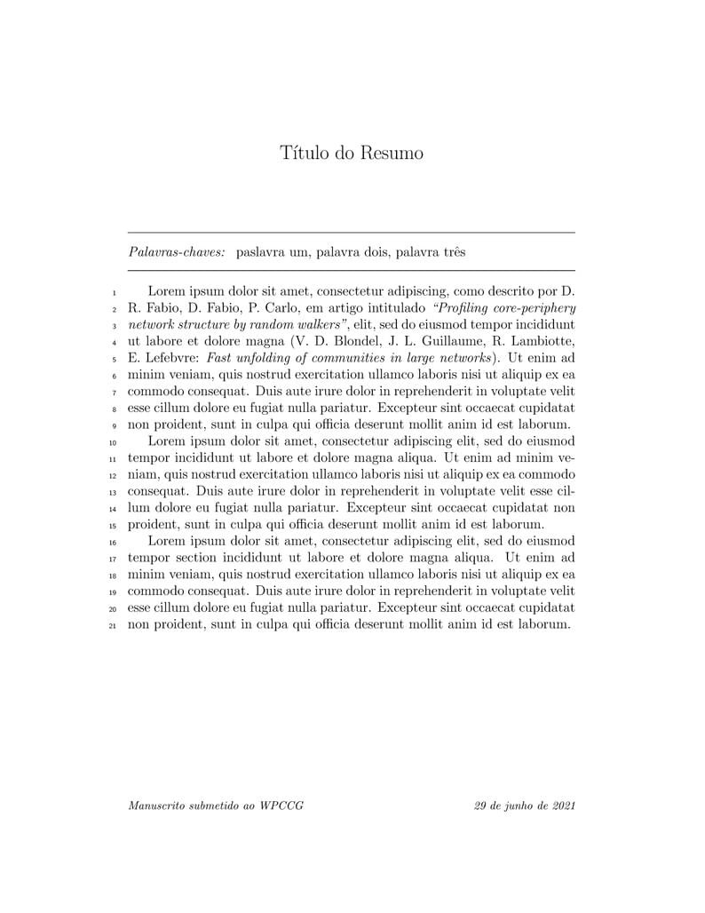 WPCCG - Template para Resumo