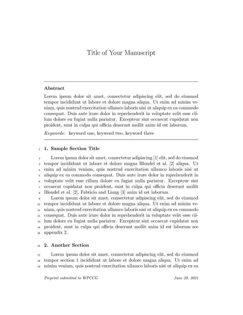 WPCCG - Extended Abstract - Template