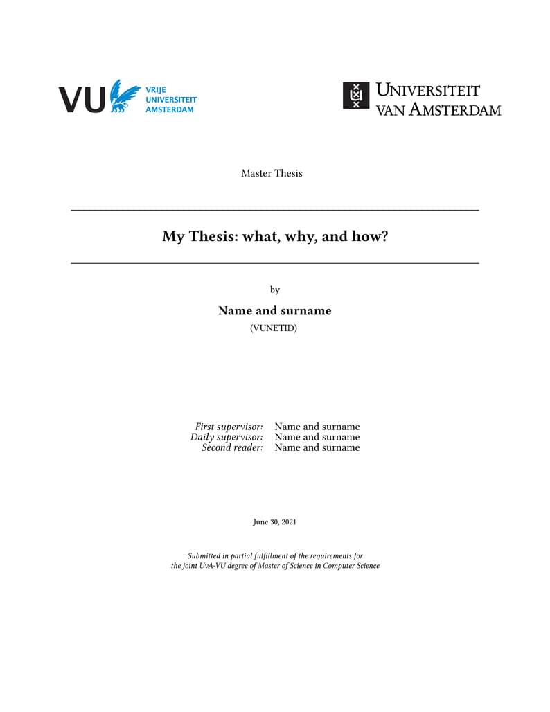Master CS Research Thesis