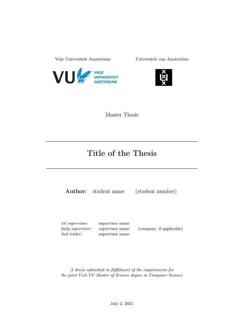 Master CS Standard Thesis