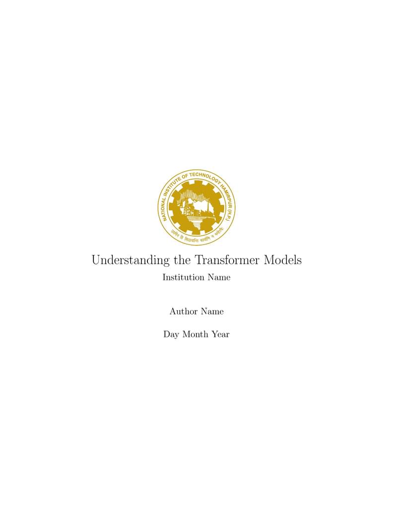 National Institute of Technology Hamirpur Thesis