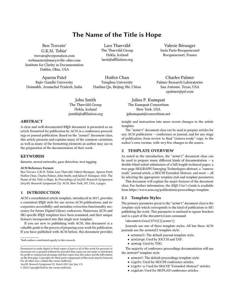TinyML Research Symposium Template