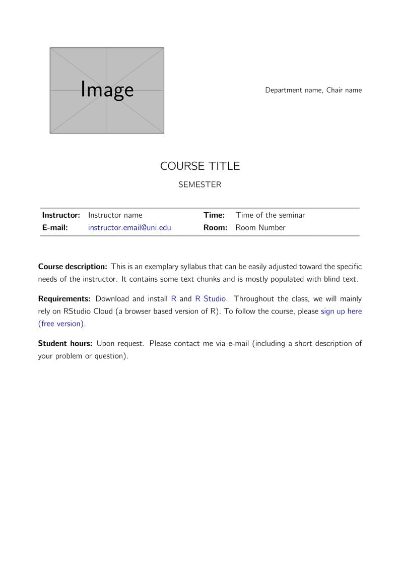 Template Syllabus