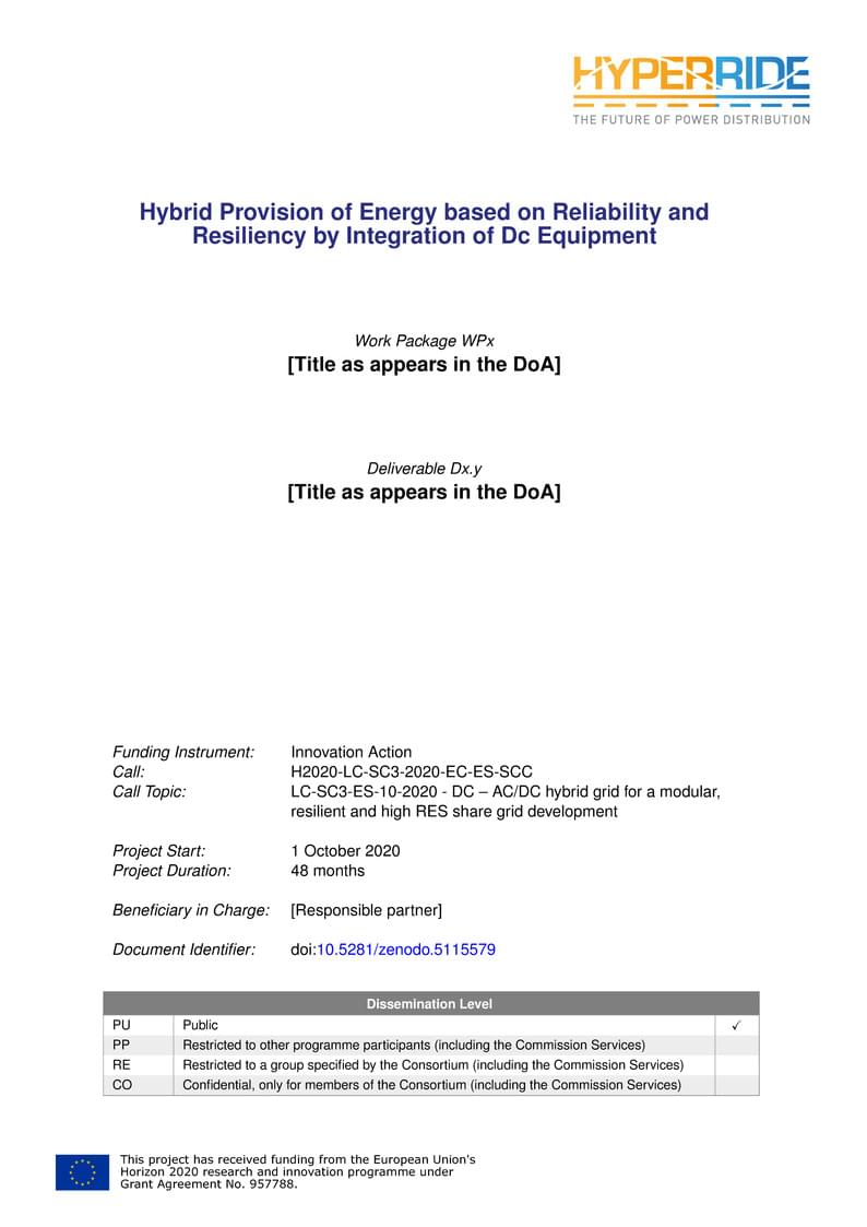 HYPERRIDE Deliverable Template