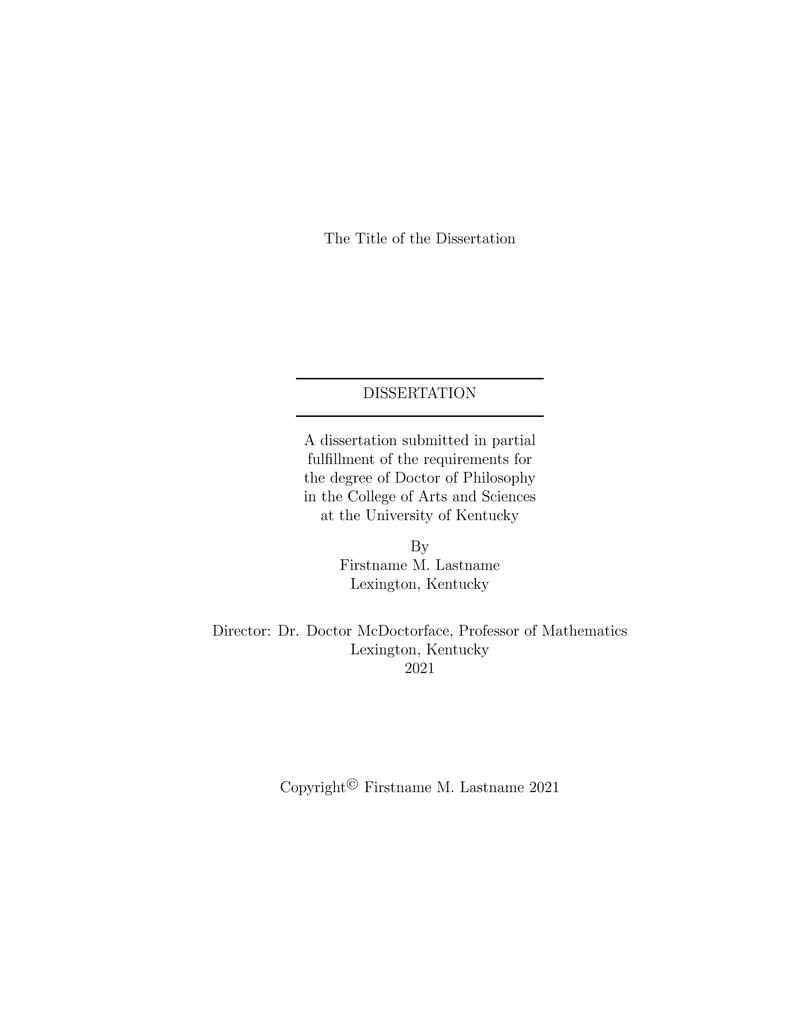 Dissertation Template