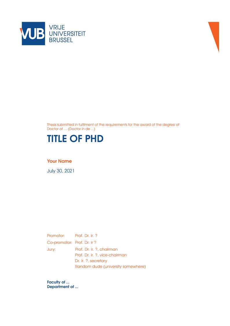 PhD Thesis Template VUB
