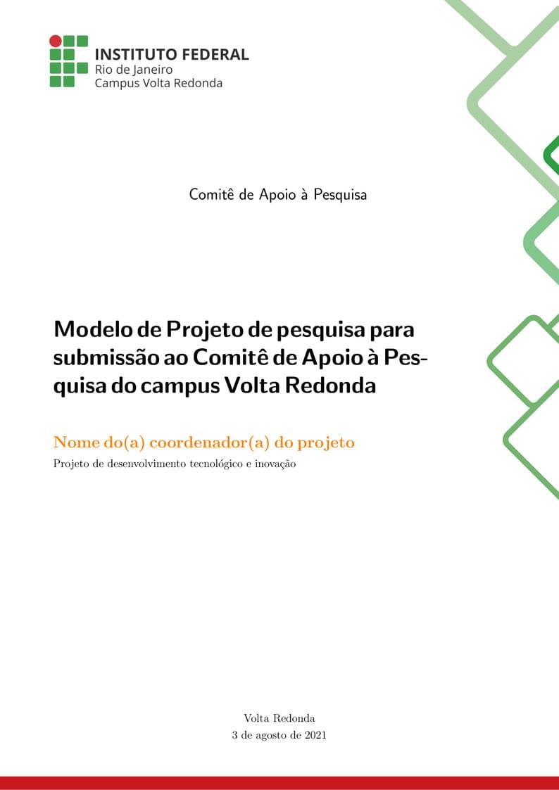 Modelo de Projeto de pesquisa - IFRJ CVR