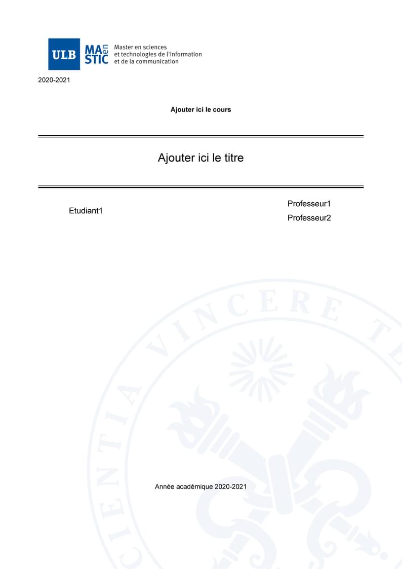 MODELE Document ULB