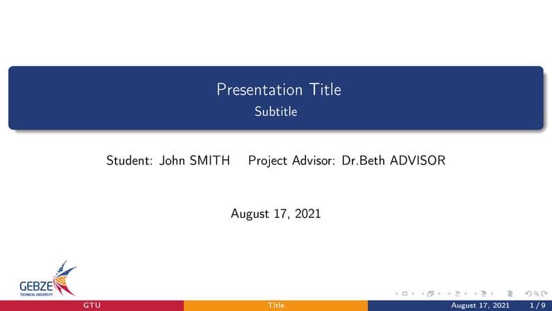 Unofficial GTU Presentation Template