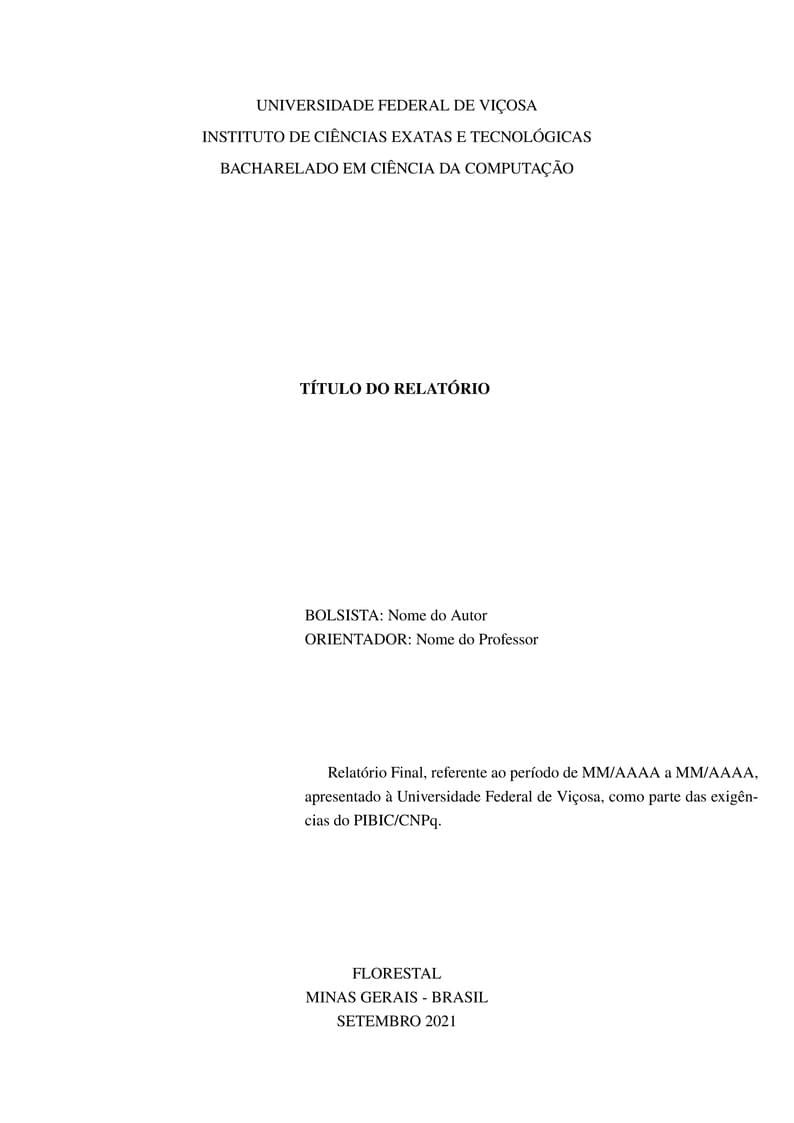 Template de relatório final de bolsa UFV