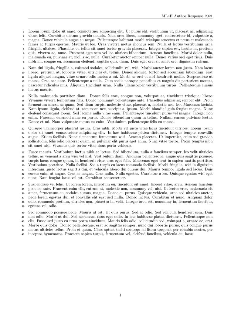 ML4H 2021 Author Response