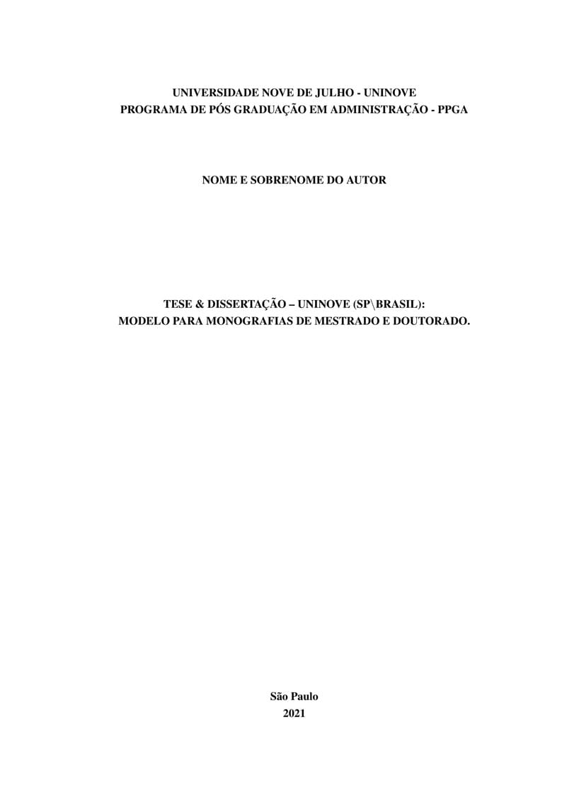 UNINOVE - TESE E DISSERTAÇÃO
