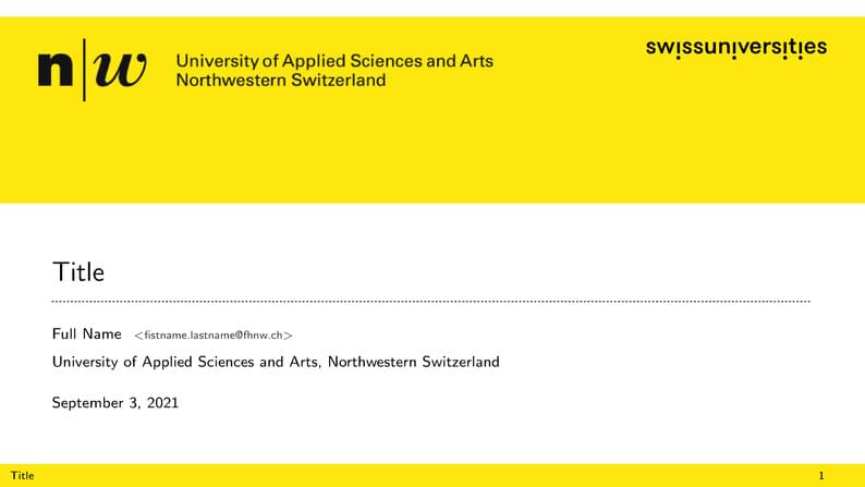 FHNW Presentation Template