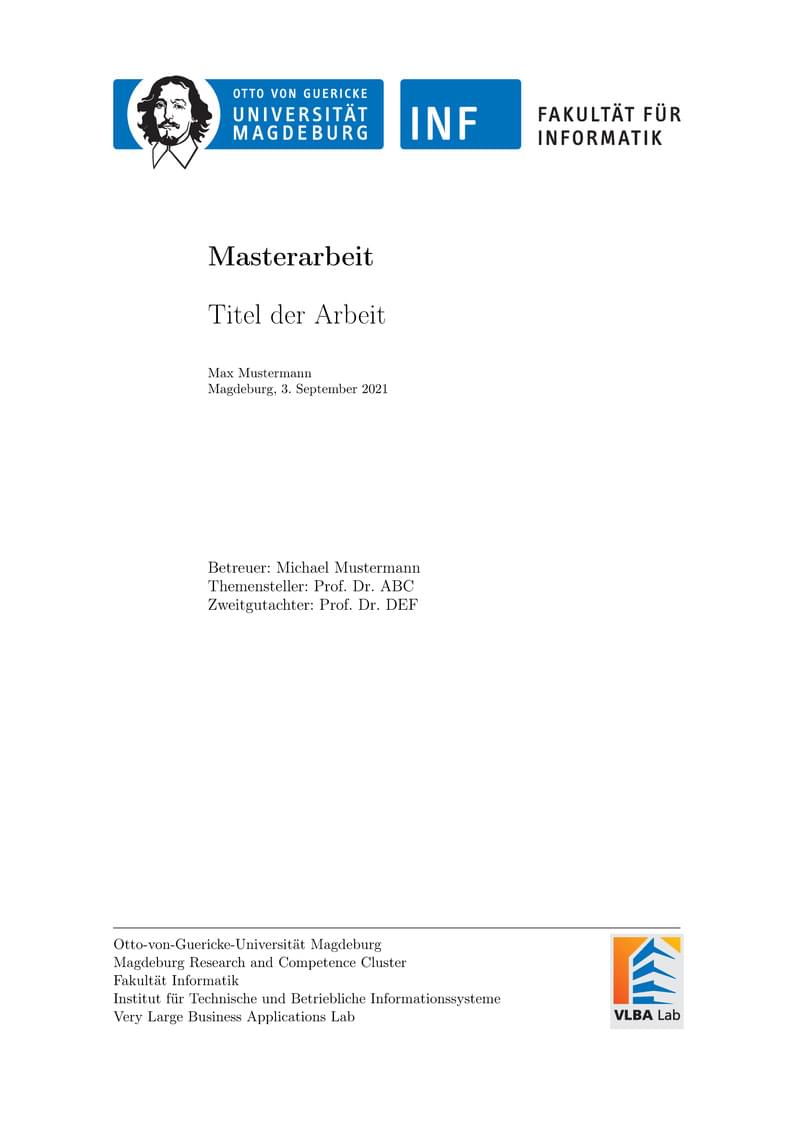 Otto von Guericke University MRCC thesis template