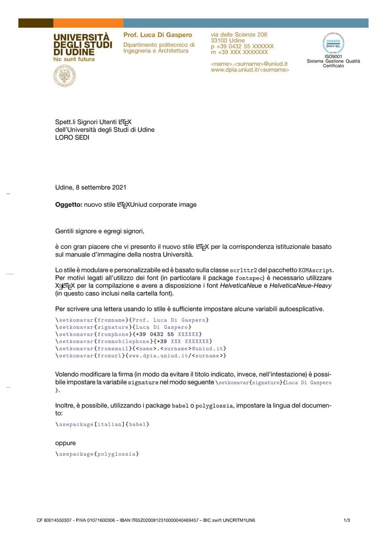 Letter UniUD – Università degli Studi di Udine