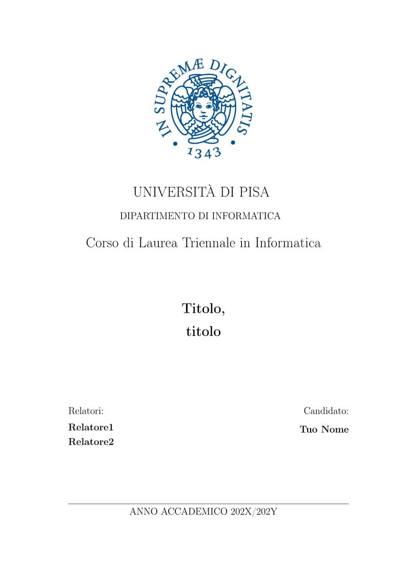 Frontespizio Informatica UniPi