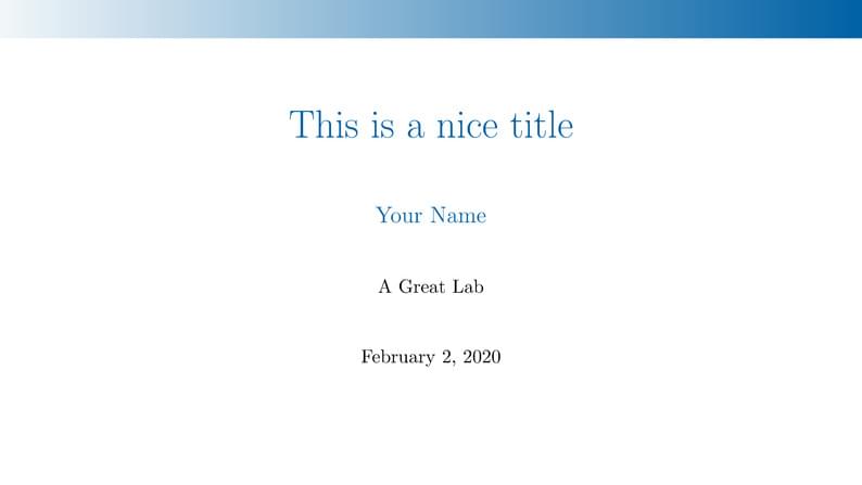 Beamer theme template - Quito light