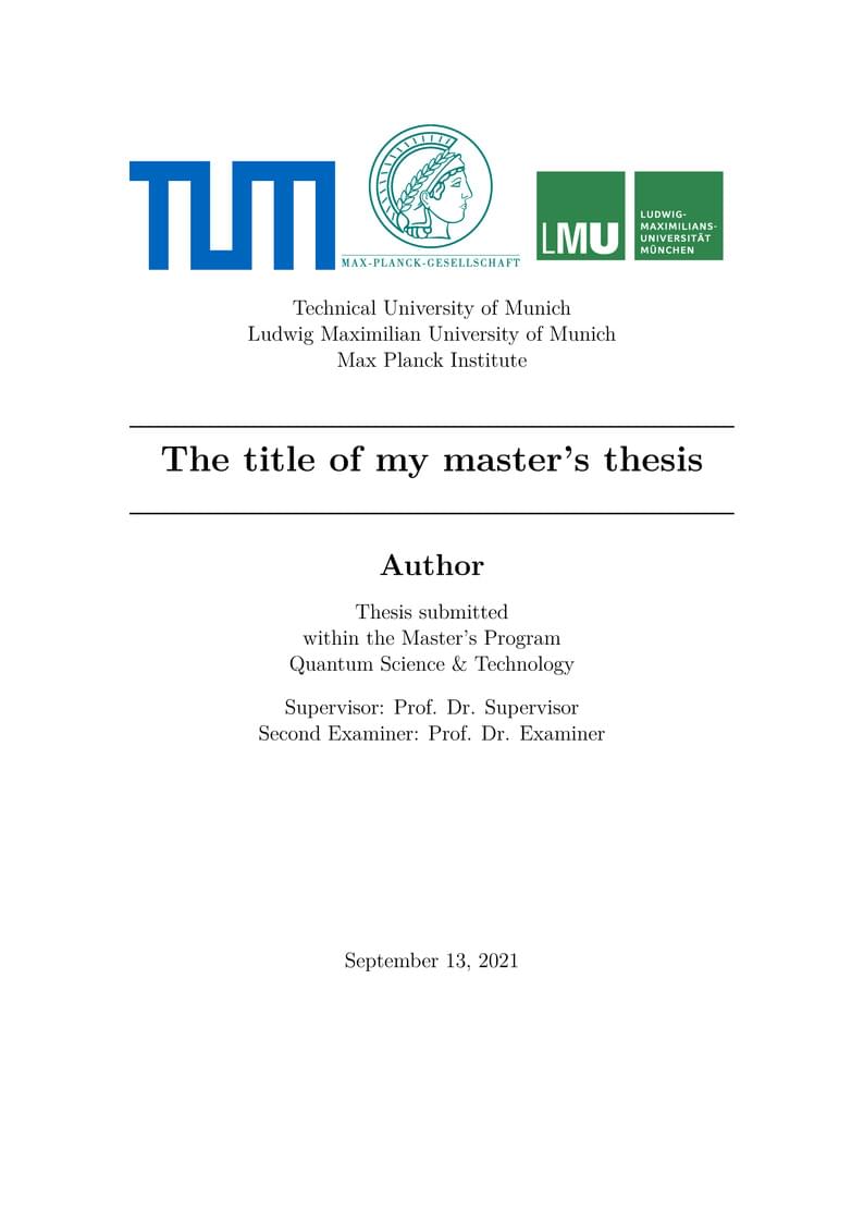Technical University of Munich (tumphthesis)