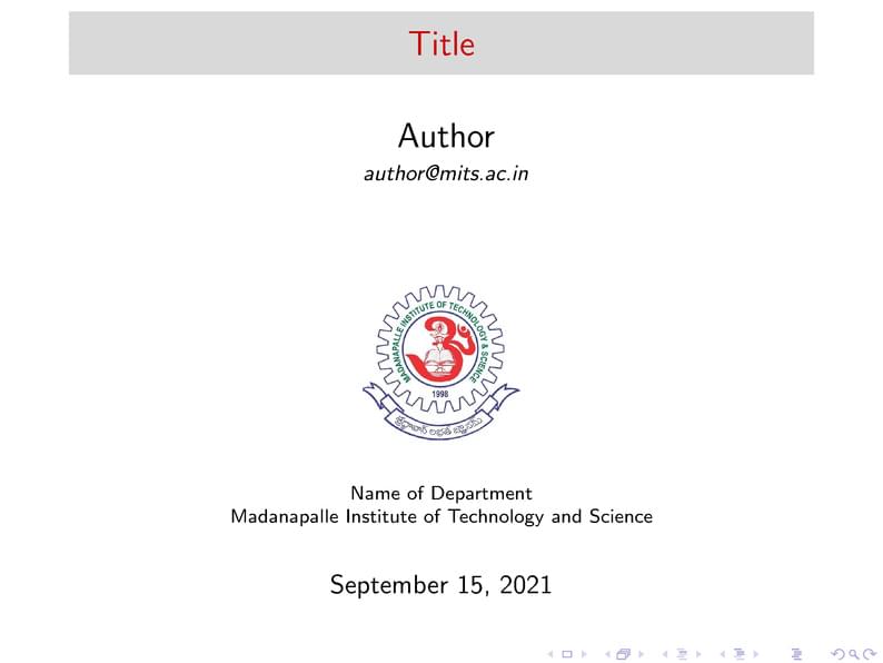 MITS Presentation Template