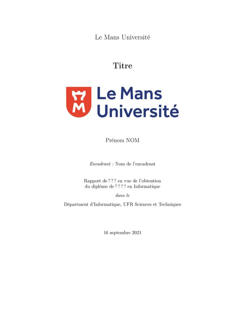 Le Mans Université, Rapport Département d'Informatique