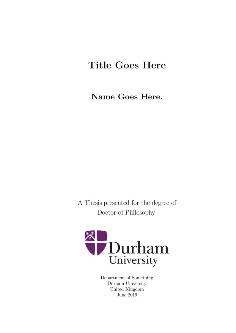 Durham University Thesis Template