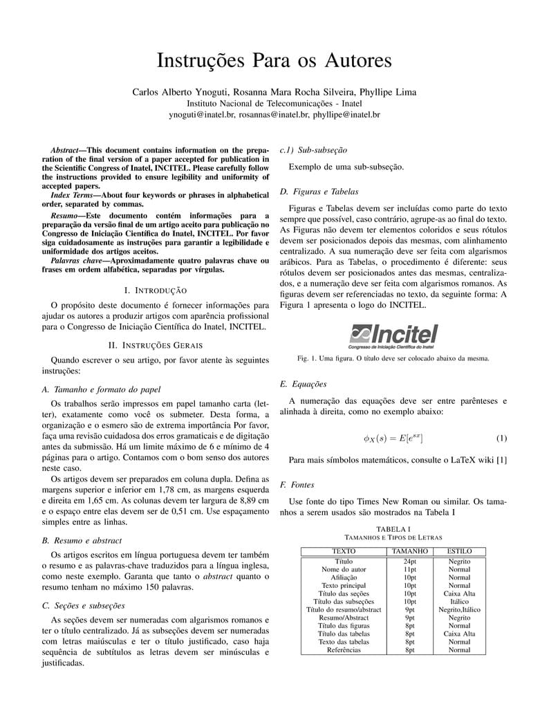 Modelo INATEL INCITEL