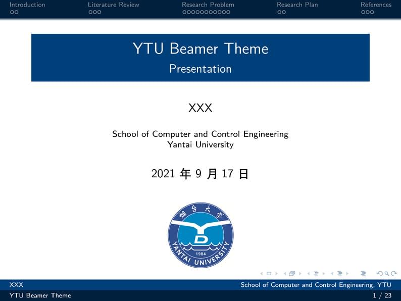 YTU Beamer Theme