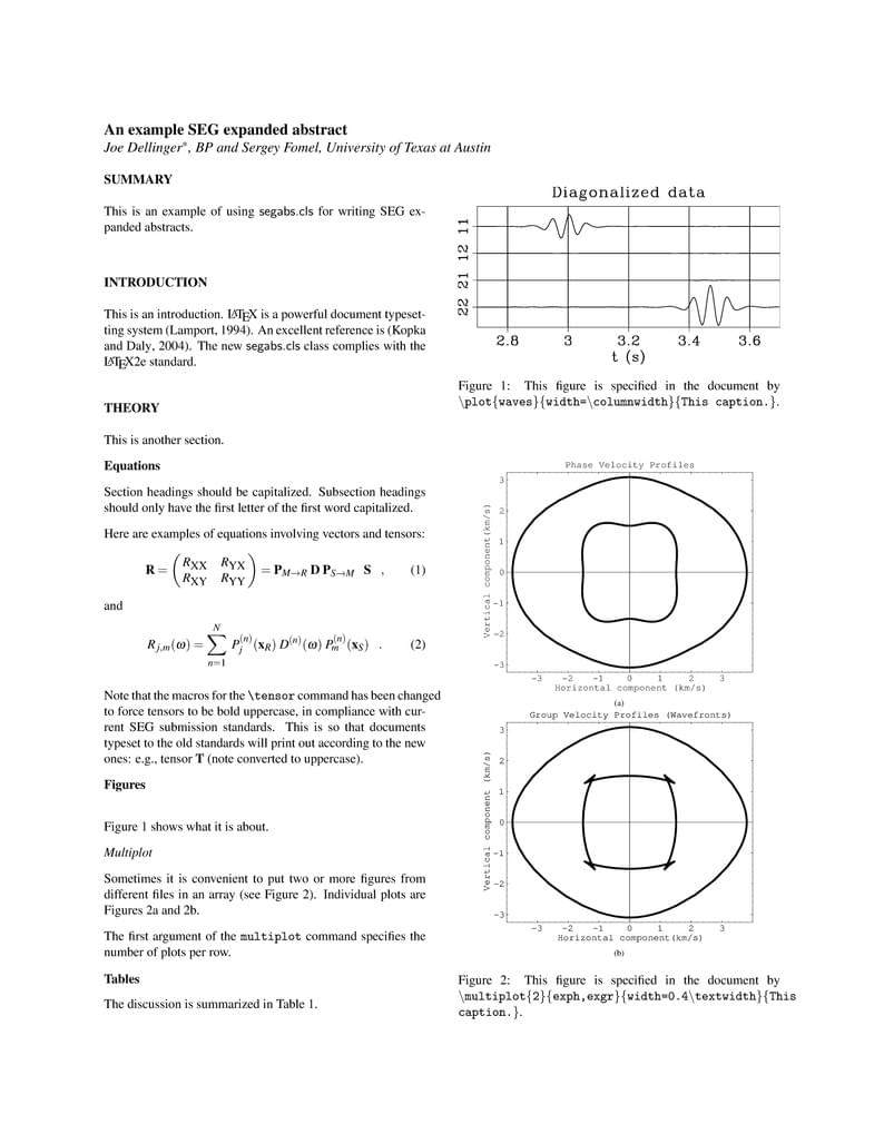 Template for SEG abstract